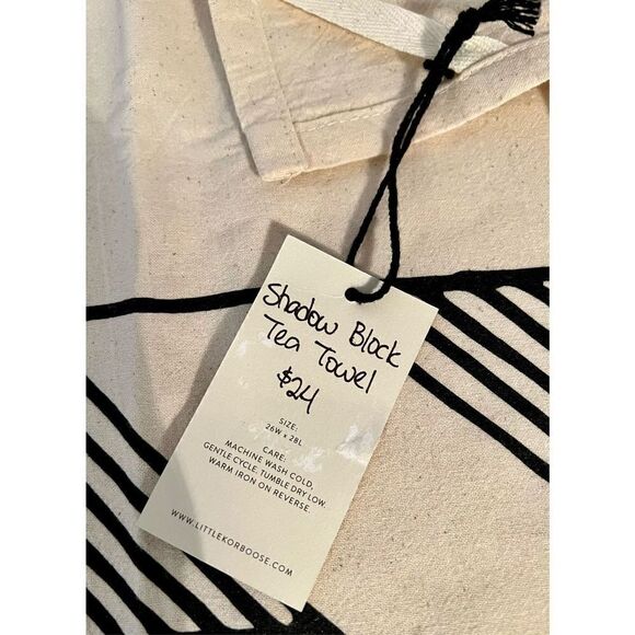 NWT Little Korboose Shadow Block Tea Towel 26”W x28”L Hard to Find - Picture 8 of 8